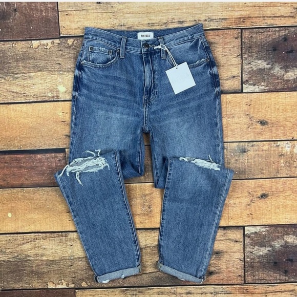 Revolve Pistola Presley High Rise Relaxed Roller Jeans Size 26 Los Feliz NWT - - Picture 5 of 12
